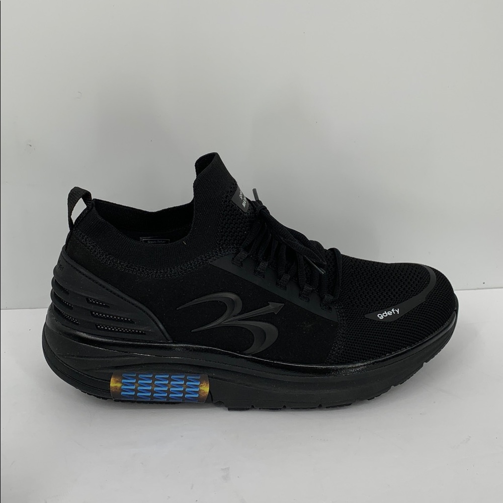 Black Women’s Knit Lace-Up Sneakers